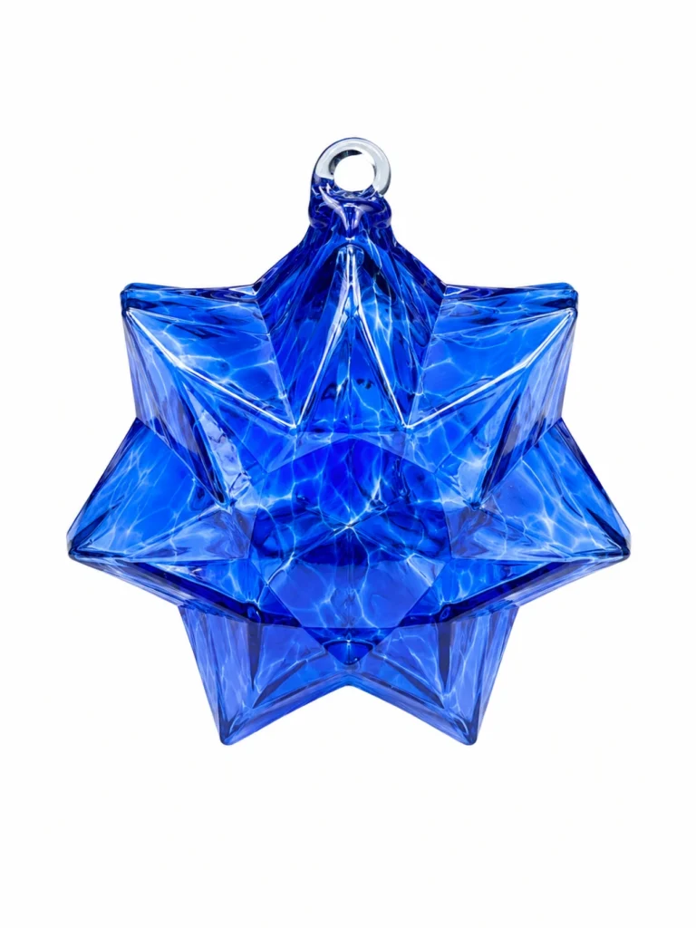 Boule de noel sapin étoile bleue