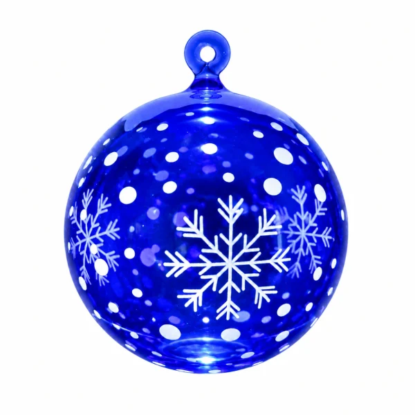 Boule de noel sapin ronde bleue