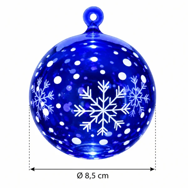 Boule de noel sapin ronde bleue