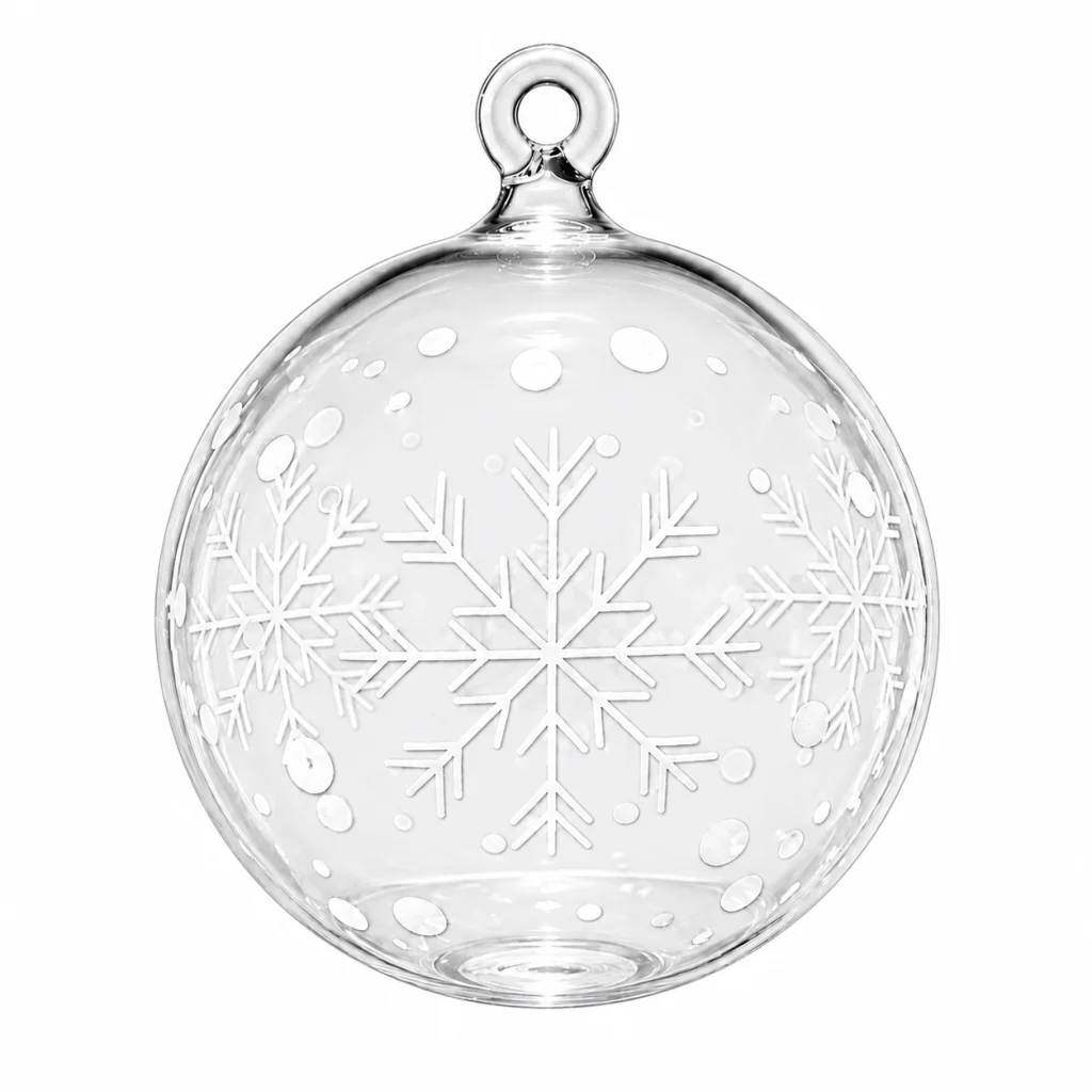 Boule de noel sapin ronde transparente